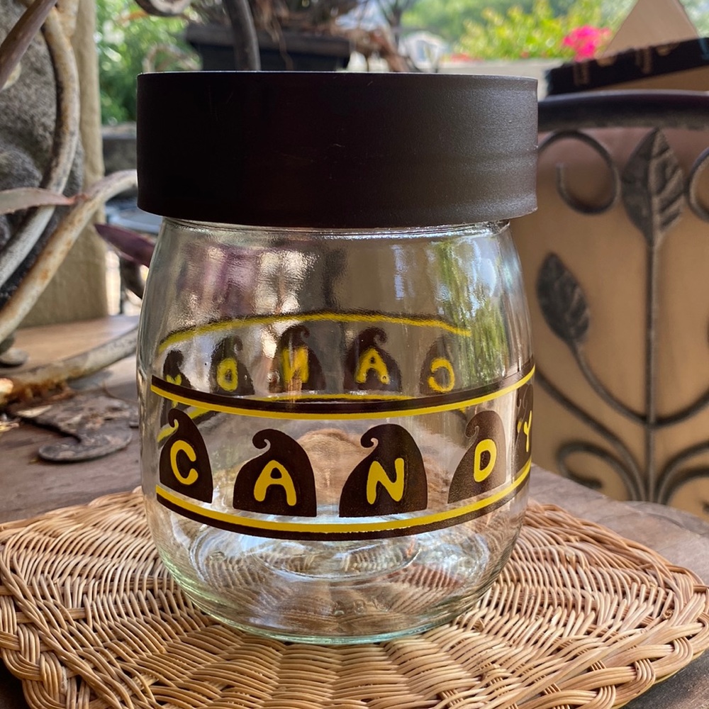 Vintage Carlton Glass Candy Jar